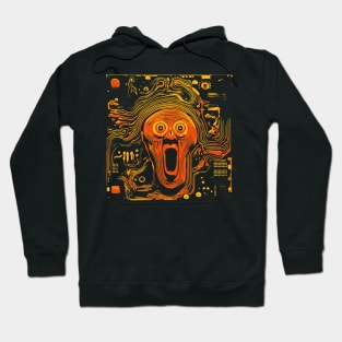 Artificial Munch's The Solid Scream Circuit Board Chip Diagram Hoodie